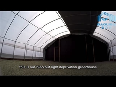 PE Film Poly Cover Single Span Light Deprivation Greenhouse Aluminum Zinc Plating