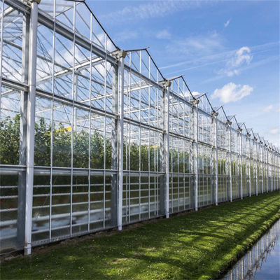 Καυτή εμβύθιση που γαλβανίζει χάλυβα πολυ έκταση θερμοκηπίων γυαλιού Venlo πλαισίων τη φωτοβολταϊκή ηλιακή