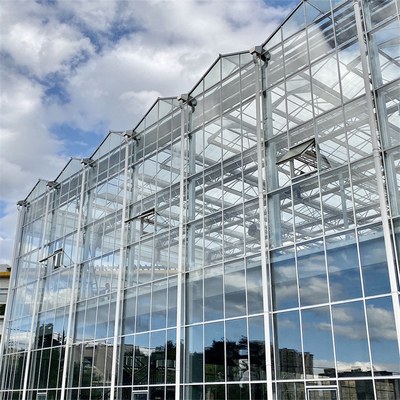 Γαλβανισμένο χάλυβα θερμοκήπιο γυαλιού Venlo σωλήνων αυτόματο για το βοτανικό κήπο