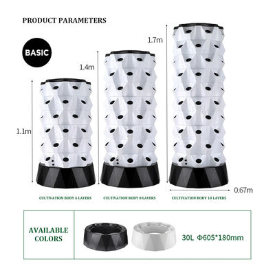 30L 12 Layers 96 Holes Aeroponic Vertical Tower Plant Grow Kit Υδροπονικό σύστημα εσωτερικού χώρου για λαχανικά